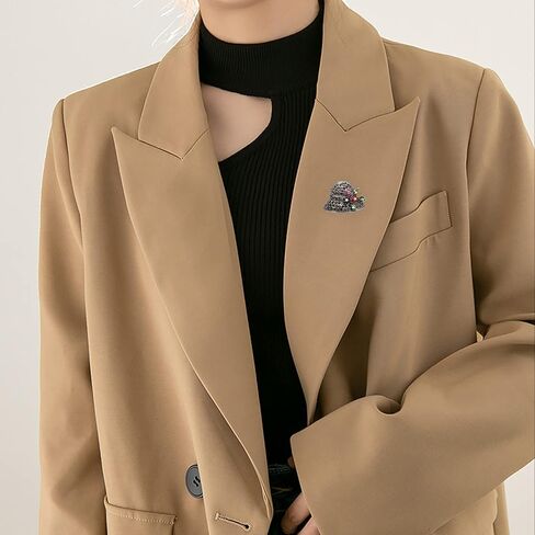 بروش على شكل قبعة للنساء والفتيات من حجر الراين والكريستال بروش دبابيس مجوهرات in Kuwait