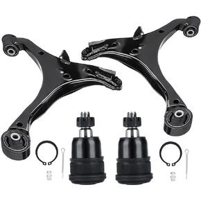 K640287 K640288 Front Lower Control Arm Fit for Honda Civic 2001 2002 2003 2004 2005 with Ball Joint + Front Sway Bar + Outer Tie Rod 8PCS Set