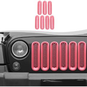 Mesh Grill Insert Grille Inserts Cover Fit for 2007-2018 Jeep Wrangler JK JKU(Purple)
