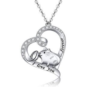 Sterling Silver Hamster Cute Spirit Animal Wildlife Pendant Necklace Charm with Gift box for Women