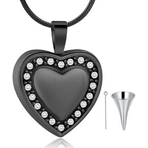 Heart Urn Necklaces for Ashes Cremation Jewelry for Ashes Keepsake Memorial Pendant Jewelry Ash Holder Urn Jewelry for Men Women