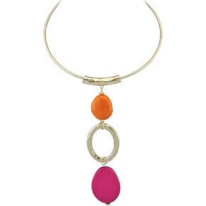 Bocar Statement Chunky Collar Necklace with Pendant Fashion Gold Metal Bib Choker Necklace for Women