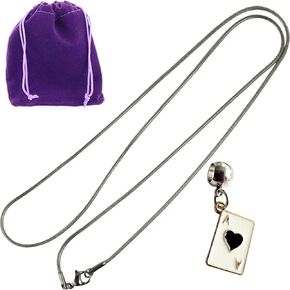 Ace of Spades Necklace - Playing Card Elegant Stainless Steel Snake Chain Necklace with Metal Alloy Card Game Charm - Unique Ace Necklace with an Ace Charm Themed Jewelry
