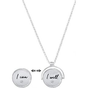 Alilang Double Sided I Can I Will Statement Necklace Empowerment Motivation Love Necklace