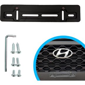 Front Bumper License Plate Mount Bracket for Hyundai & 6 Secure Screws & Wrench Kit