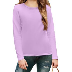 Arshiner Girls Long Sleeve Shirts So Soft Fashion Crewneck Thermal Tunic Tops Blouse Tee 3-12 Years