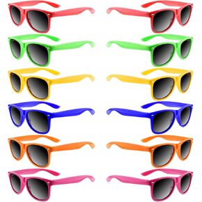 MIAHART Kids Sunglasses Bulk Neon Colors Party Glasses Favors for Boys and Girls Summer Beach Pool Party