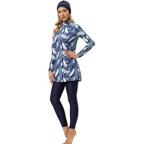 Women Modest Clothing Long Sleeves Sport Swimsuit Muslim Swimwear Islamic Burkinis Hijab Wear Bathing Suit