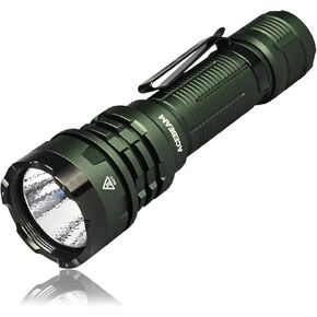 ACEBEAM Defender P17 Tactical Flashlight Dual Tail Switch 4900lm 487 Yards Long Range Throw Instant Activation&Strobe IP68 Waterproof Powerful Portable Small Cree XHP70.3 LED Flashlights (Dark Green)