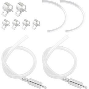 2PCS Brake Bleeder Kit with 6PCS Valve Clip,Check Valve Brake Bleeder Hose for Delivering Brake Fluid,Universal Motorcycle Accessories Brake Fluid Bleeder Kit for Dirt Bike