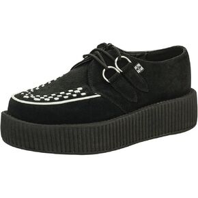 T.U.K. Suede Viva Mondo Creepers Shoes for Women and Men, Lace Up Platform Shoes
