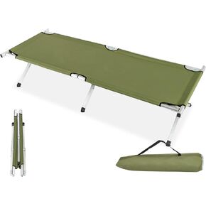 VINGLI Folding Camping Cot,Outdoor Portable Camp Bed, Sleeping Cots with Carry Bag Green