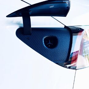 Charge Port Cover Vinyl Wrap for Tesla Model Y (2019-2024) & Tesla Model 3 (2017-2023) - Black Carbon Fiber Film Decal, Easy DYI Custom Overlay