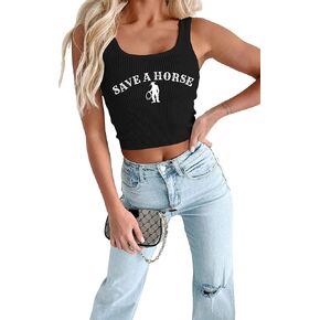 Country Concert Outfits for Women Cowgirl Tank Tops Western Cowboy Crop Tops Summer Cami Sleeveless Shirt