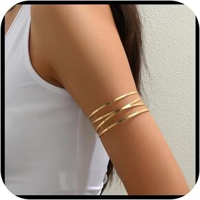 Gold Arm Cuff Upper Arm For Women，Silver Gold Arm Cuff Arm Cuff Jewelry For Women Dainty Adjustable Bangle Simple Fashion Jewelry