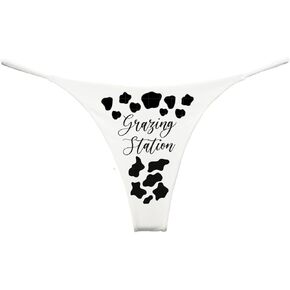 Southern Sisters Cow Print Thong Grazing Station للنساء (عبوة من 1)