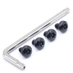Anti-Theft Stainless Rear License Plate Screws Compatible with Tesla Model Y (My) - Tamper Proof Security Screws - Standard Length - Black Plated (Pack of 4)