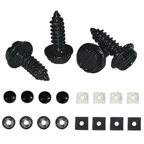 License Plate Screws,Awoopdan anti theft license plate screws for car or truck license plate frame mounting,4 Sets Combo Screw Kit(Black）