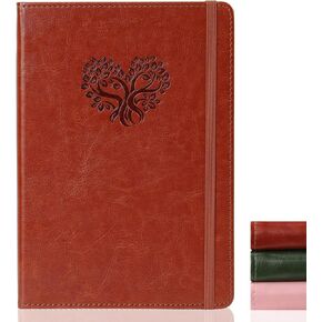 Lined Journal Notebook for Women Men, A5 College Ruled Notebooks for Work & Travel, 256 Pages Hardcover Leather Journals for Writing, Note-taking 5.8"×8.3" (Green)