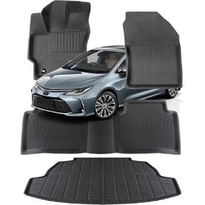 for Toyota Corolla Floor Mats 2024 2023 2022 2021 2020(Incl. Hybrid), Custom Fit 2 Rows with Cargo Liner All-Weather Floor Liners for Corolla Sedan Accessories 2020-2024 (Not for Hatchback)