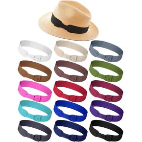 15 Pcs Bow Tie Stretchable Hat Band for Women Assorted Hat for Western Fedora Panama Straw Headwear Accessories