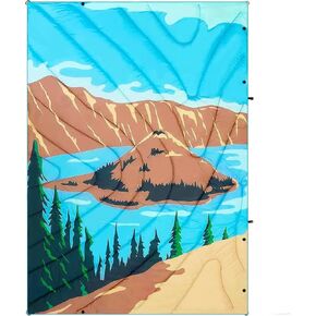 Camping Blanket, Puffy Waterproof Travel Blanket, Warm Cozy Picnic Blanket, for Outdoors, Travel, and Mountain.(Mountain, 78" x 56") in Saudi Arabia