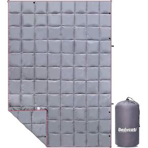 Camping Blanket, Puffy Waterproof Travel Blanket, Warm Cozy Picnic Blanket, for Outdoors, Travel, and Mountain.(Cow, 55" x 39")