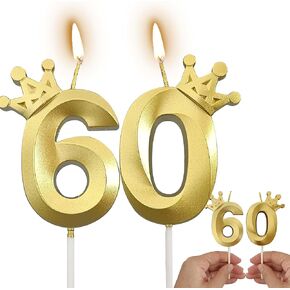 The Number 8 Gold birthday candles for cake is beautiful number candles for 8th birthday decorations for boys and girls (Gold-8, Crown)