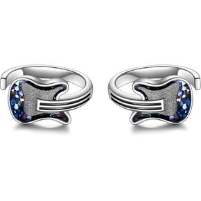 Guitar Ear Cuffs Sterling Silver Guitar Earrings Non Piercing Ear Cuffs Music Jewelry Guitar Gifts for Women