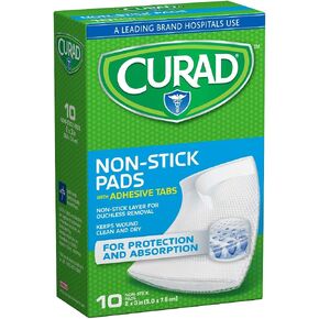 Curad Non-Stick Pads, 2 Inches X 3 Inches with Adhesive Tabs, 10 Count in Saudi Arabia