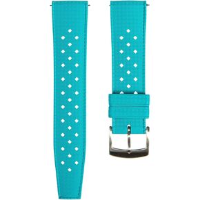 Tropical Style FKM Rubber Straps- Quick-Release- FKM Fluoro Rubber Watch Bands for Sports & Dive Watches-For Men & Women- 20mm, 22mm