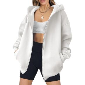 ANRABESS Womens Zip Up Hoodies Oversized Sweatshirt Long Sleeve Fleece Jackets Coat Workout Y2K Outfits 2024 Fall Trendy
