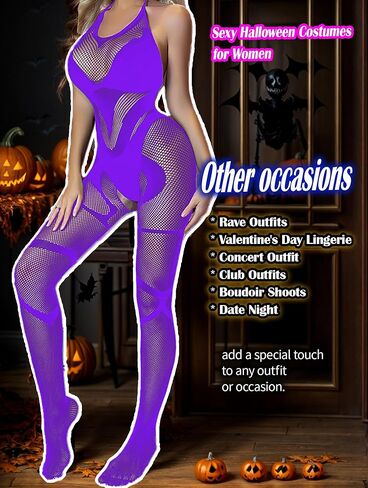 Women Lingerie Sexy Fishnet Bodystockings Sheer Mesh Jumpsuit One Piece Halter Lingerie One Size in Saudi Arabia