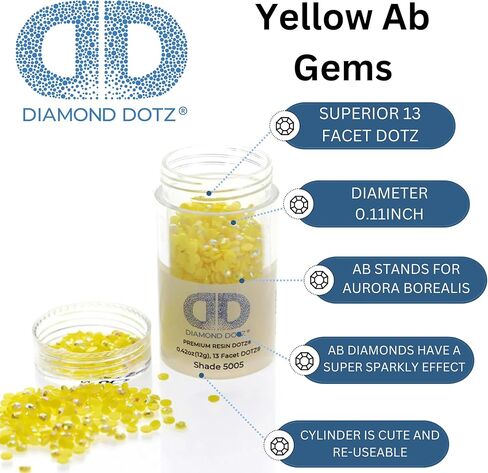 DIAMOND DOTZ ® - Diamond Dotz 2.8MM 12G DOTZ Cylinder - Yellow AB Diamond, Freestyle Diamond Painting Beads, Diamond Art Beads, Diamond Painting Diamond, Diamond Beads in Saudi Arabia