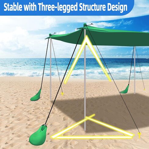 UMARDOO Family Beach Tent Canopy Sun Shade Portable 10×10FT, Large Wind Resistance Beach Sun Shelter Easy Setup with Packable Carry Bag for Outdoor Travel UPF 50+ (Blue) in Kuwait