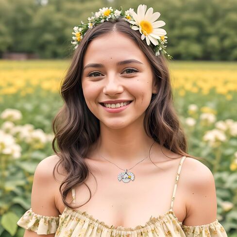 PANTIDE Christian Daisy Locket Necklace for Women - Be Still Engraved Faith Religious Necklace Inspirational Stainless Steel Jewelry Birthday Gift in Kuwait