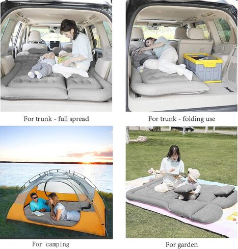 SAYGOGO SUV Air Mattress Camping Bed Cushion Pillow Inflatable Thickened Car Air Bed Mattress with Electric Air Pump Portable Sleeping Pad for Travel Camping Upgraded Version Black in Kuwait