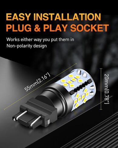 شرائح LUYED 2 X 2700 Lumens شديدة السطوع 1157 3030 44-EX 1157 2057 2357 7528LED تستخدم للأضواء العكسية الاحتياطية، أبيض زينون (ألمع LED في السوق) in Saudi Arabia