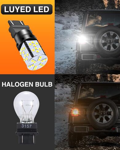 شرائح LUYED 2 X 2700 Lumens شديدة السطوع 1157 3030 44-EX 1157 2057 2357 7528LED تستخدم للأضواء العكسية الاحتياطية، أبيض زينون (ألمع LED في السوق) in Saudi Arabia