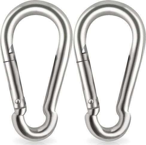 Locking Carabiner Clips, Stainless Steel Spring Snap Hook Locking Carabiner Heavy Duty - 304 Premium Stainless Steel Thumb Screw Carabiner Clip in Saudi Arabia
