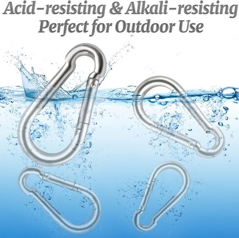 Locking Carabiner Clips, Stainless Steel Spring Snap Hook Locking Carabiner Heavy Duty - 304 Premium Stainless Steel Thumb Screw Carabiner Clip in Saudi Arabia
