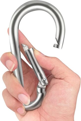 Locking Carabiner Clips, Stainless Steel Spring Snap Hook Locking Carabiner Heavy Duty - 304 Premium Stainless Steel Thumb Screw Carabiner Clip in Saudi Arabia