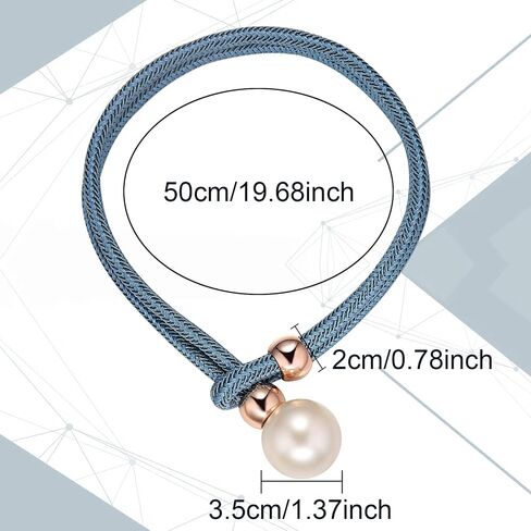 2 Pack Curtain Tiebacks, Adjustable Pull-Out Rope Tie Back with Large Imitation Pearl Bead Decorative European Style Curtain Holdbacks for Sheer and Blackout Drape, Blue-Grey in Saudi Arabia