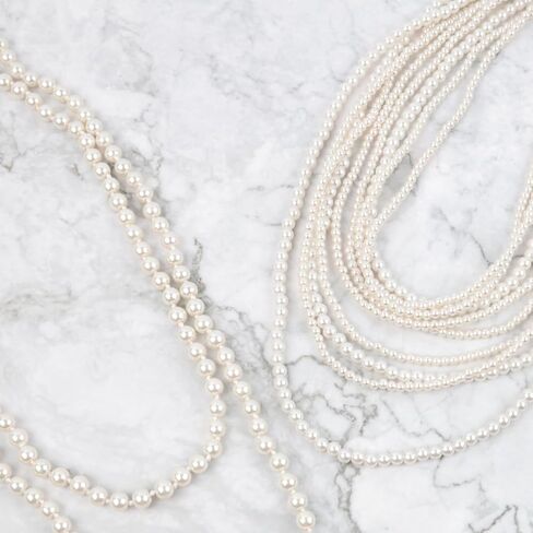 RIAH FASHION Acrylic Faux Pearl Statement Necklace - Bridal Wedding Drape Long Wrap Multi Layer Simple Necklace Braided, Twisted, Bib, Hammock, Layering in Kuwait