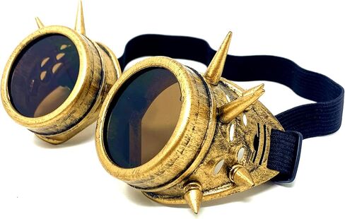STORM BUY ] Steampunk Style Metallic Scientist Time Traveler Luxury Class Goggle Halloween Costume Cosplay Party in Saudi Arabia