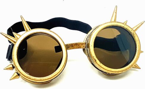 STORM BUY ] Steampunk Style Metallic Scientist Time Traveler Luxury Class Goggle Halloween Costume Cosplay Party in Saudi Arabia