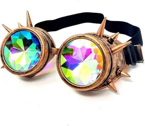 STORM BUY ] Steampunk Style Metallic Scientist Time Traveler Luxury Class Goggle Halloween Costume Cosplay Party in Saudi Arabia