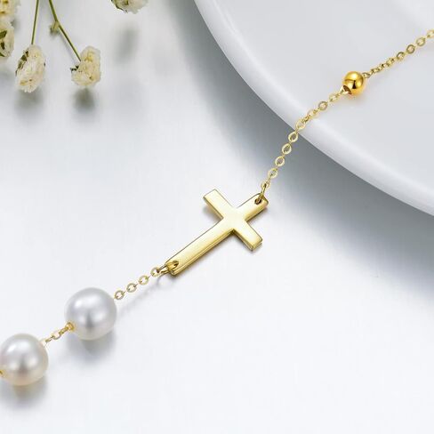 SISGEM Solid 14k Gold Cross Bracelet for Women, Classic Gold Sideways Crucifix Cross Bracelet Blessed Religious Jewelry Gift for Her, Mom, Wife 8" in Saudi Arabia