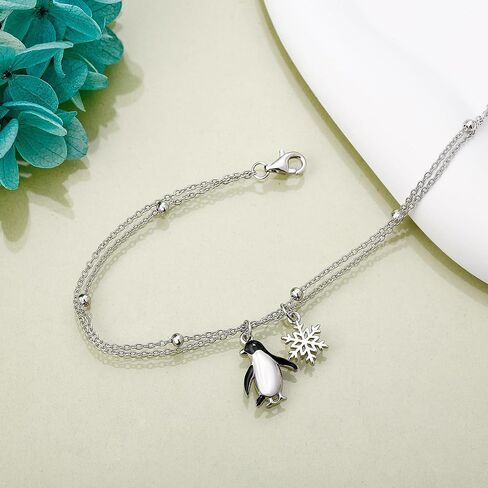 Penguin Bracelets 925 Sterling Silver Penguin Gifts Adjustable Chain Bracelet Cute Animal Jewelry for Women Penguin Lovers Mom in Kuwait