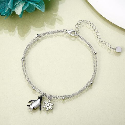 Penguin Bracelets 925 Sterling Silver Penguin Gifts Adjustable Chain Bracelet Cute Animal Jewelry for Women Penguin Lovers Mom in Kuwait
